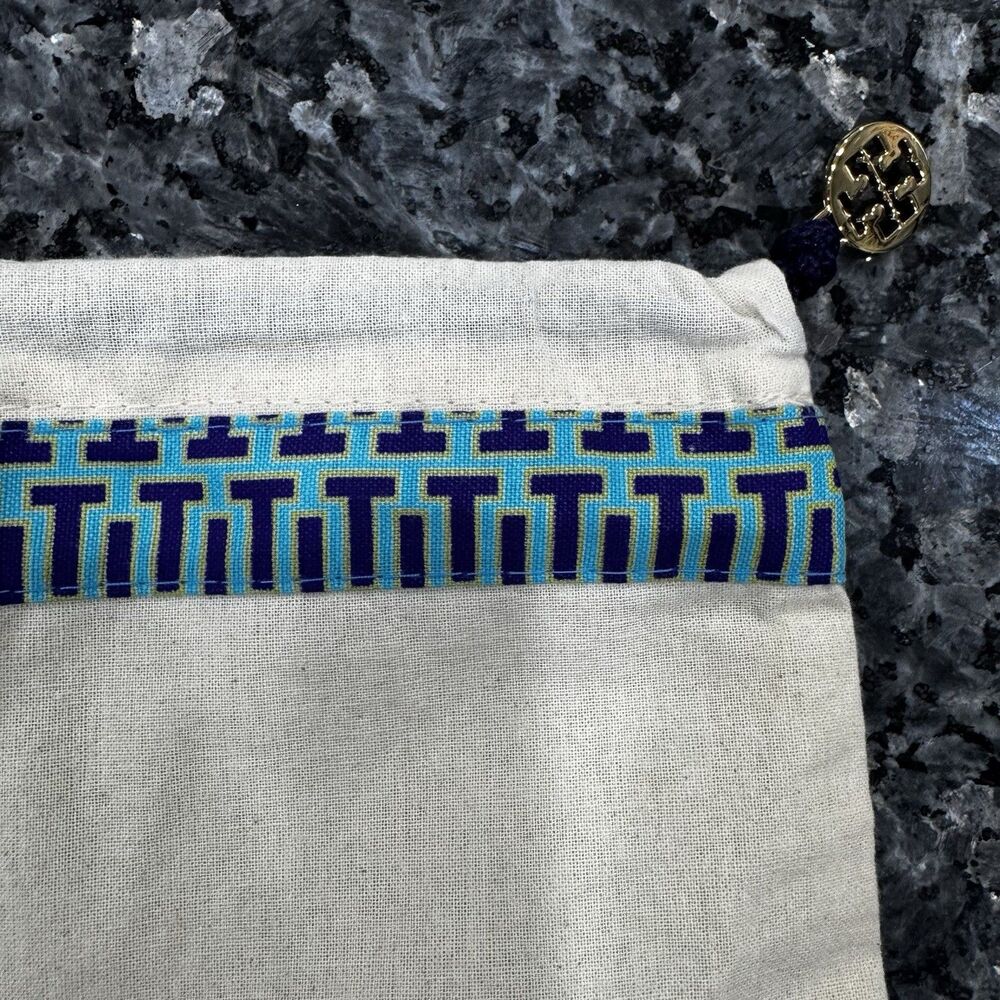 Tory Burch Blue & Purple Trim Patterned Cover Dust Bag 12" x 15" - Picture 5 of 7